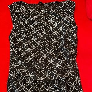 Ann Taylor Black and White Blouse Top, Size XS